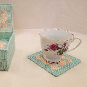 Handmade Non-Slip Drink Coasters/ Cup Pad Set